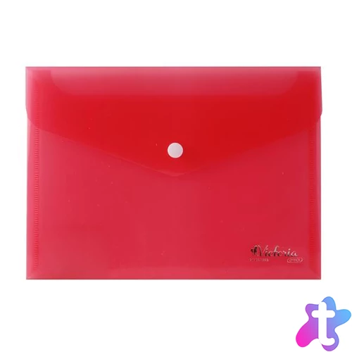 Irattartó tasak, A5, PP, patentos, VICTORIA OFFICE, piros