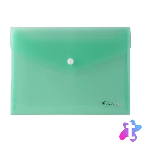 Irattartó tasak, A5, PP, patentos, VICTORIA OFFICE, zöld