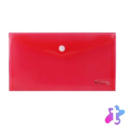 Irattartó tasak, DL, PP, patentos, VICTORIA OFFICE, piros