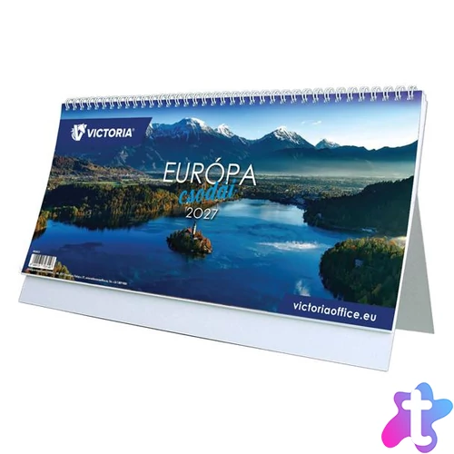 Naptár, asztali, álló, VICTORIA OFFICE "Európa Csodái" (2027 évi)