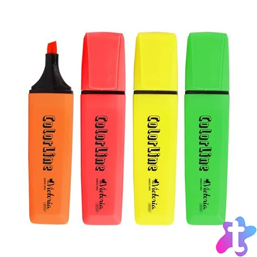 Szövegkiemelő készlet, 1-5 mm, VICTORIA OFFICE, "ColorLine", 4 különböző szín