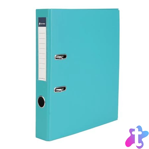 Iratrendező, 50 mm, A4, PP/karton, VICTORIA OFFICE, "Basic", türkiz