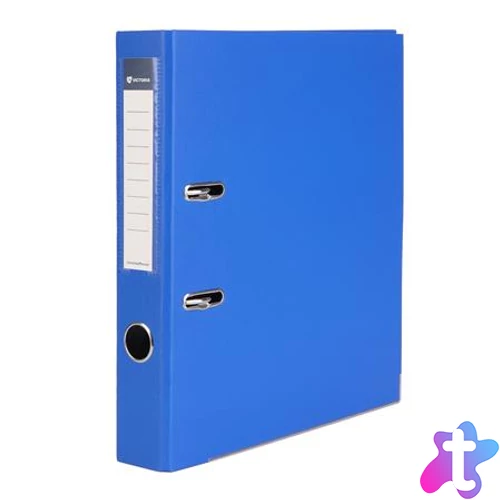 Iratrendező, 50 mm, A4, PP/karton, élvédő sínnel, VICTORIA OFFICE, "Basic", királykék