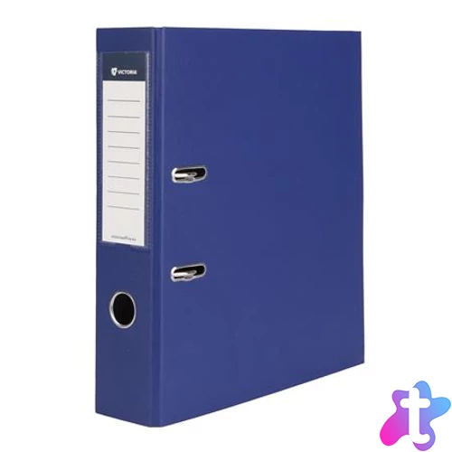 Iratrendező, 75 mm, A4, PP/karton, VICTORIA OFFICE, "Basic", tengerészkék