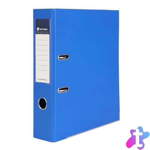 Iratrendező, 75 mm, A4, PP/PP, élvédő sínnel, VICTORIA OFFICE, "Premium", királykék