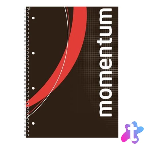 Spirálfüzet, A4, kockás, 90 lap, perforált, lyukasztott, VICTORIA PAPER, "Momentum"