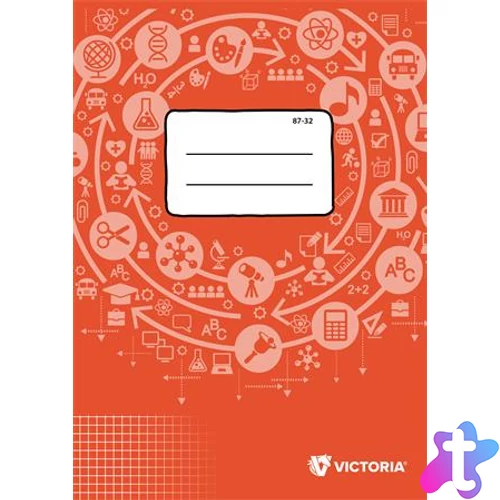Füzet, tűzött, A4, kockás, 32 lap, VICTORIA PAPER Circle "87-32"