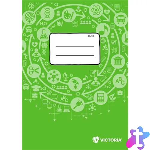 Füzet, tűzött, A4, sima, 32 lap, VICTORIA PAPER Circle "80-32"