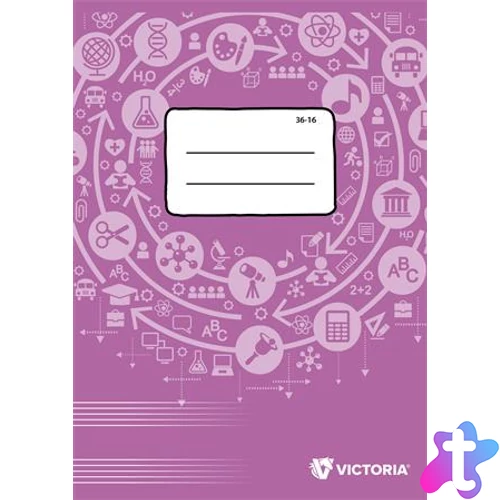 Füzet, tűzött, A5, hangjegy, 16 lap, VICTORIA PAPER Circle "36-16"