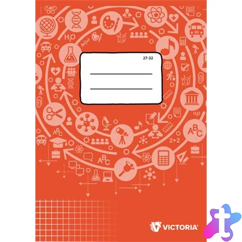 Füzet, tűzött, A5, kockás, 32 lap, VICTORIA PAPER Circle "27-32"