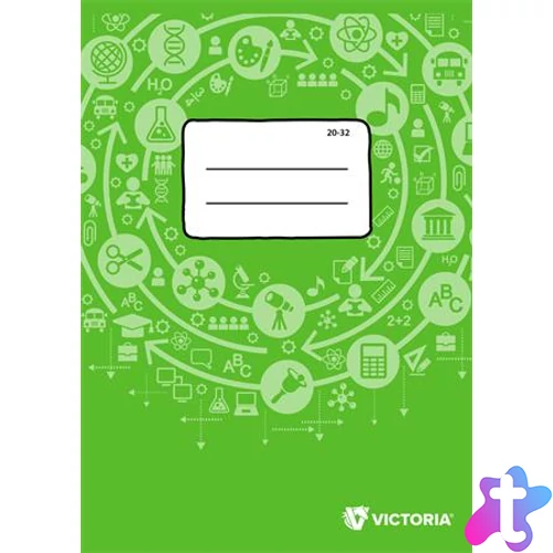 Füzet, tűzött, A5, sima, 32 lap, VICTORIA PAPER Circle "20-32"