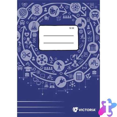 Füzet, tűzött, A5, vonalas, 32 lap, 3. osztály, VICTORIA PAPER Circle "12-32"