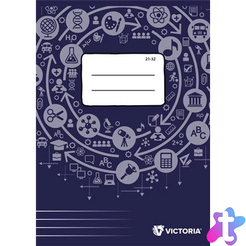 Füzet, tűzött, A5, vonalas, 32 lap, 4-8. osztály, VICTORIA PAPER Circle "21-32"