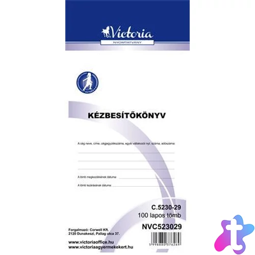 Nyomtatvány, kézbesítőkönyv, 100 lap, VICTORIA PAPER, "C.5230-29", 10 tömb/csomag