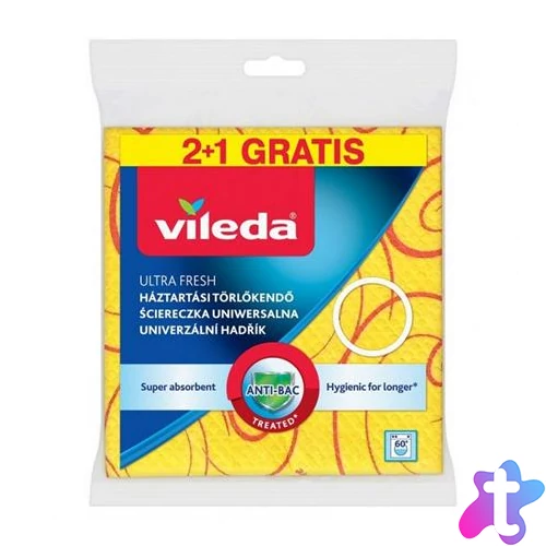 Törlőkendő, 30% mikroszállal, 2+1 db, VILEDA
