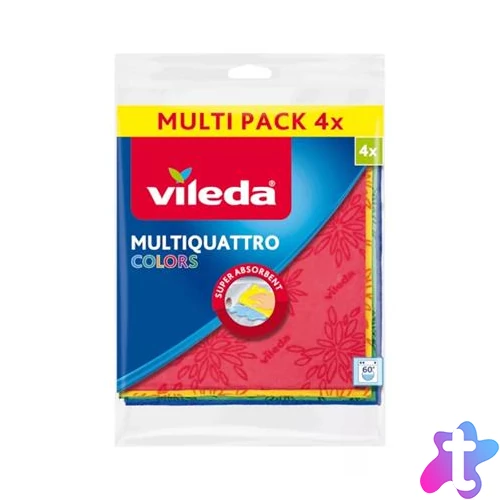 Törlőkendő, mikroszálas, 4 db, VILEDA "Multi Quattro"