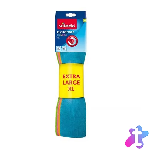 Törlőkendő, mikroszálas, 4 db, VILEDA "Colors"