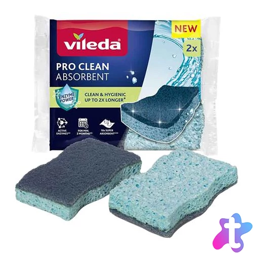 Viszkóz szivacs, 2 db, VILEDA "Pro Clean", kék