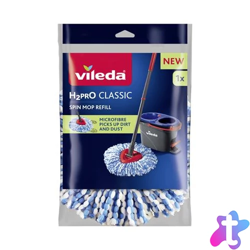 Forgó felmosó utántöltő, pedálos, VILEDA "H2PrO", kék-fehér