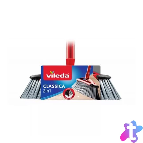 Partvis, nyéllel, bútorvédő peremmel, VILEDA "Classica 2in1", piros