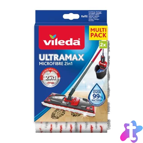 Lapos felmosó utántöltő, 2in1, VILEDA "Ultramax", fehér-piros