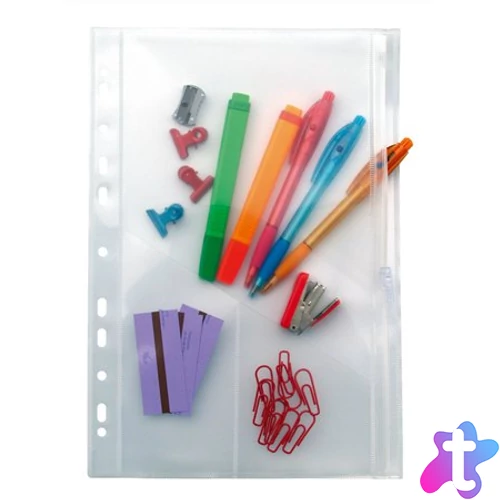 Genotherm, lefűzhető, cipzáras, A4, 200 mikron, víztiszta, 2 részes, VIQUEL