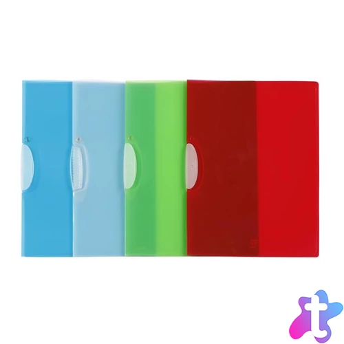 Gyorsfűző, klipes, PP, A4, VIQUEL "Propyglass V-Clip", vegyes színek