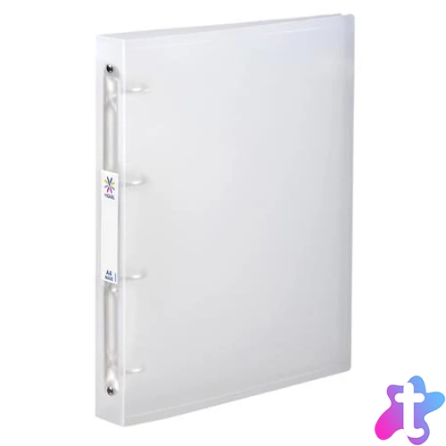 Gyűrűs könyv, 4 gyűrű, 40 mm, A4, maxi, PP, cserélhető címke, VIQUEL "Propyglass", víztiszta