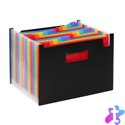 Harmonikairattartó, PP, 24 rekeszes, VIQUEL "Rainbow Class", fekete