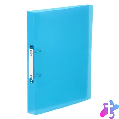 Gyűrűs könyv, 2 gyűrű, 40 mm, A4, maxi, PP, cserélhető címke, VIQUEL "Propyglass", kék