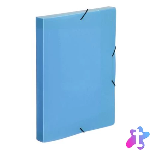 Gumis mappa, 30 mm, PP, A4, VIQUEL "Coolbox", áttetsző kék