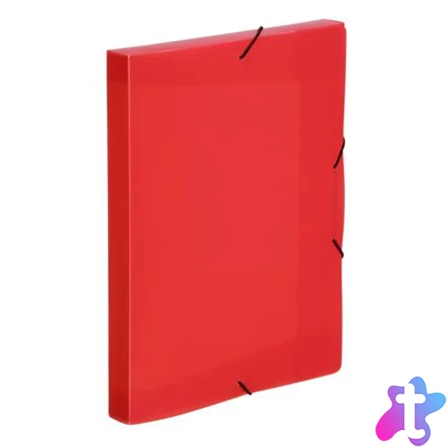 Gumis mappa, 30 mm, PP, A4, VIQUEL "Coolbox", áttetsző piros