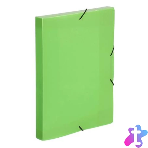 Gumis mappa, 30 mm, PP, A4, VIQUEL "Coolbox", áttetsző zöld