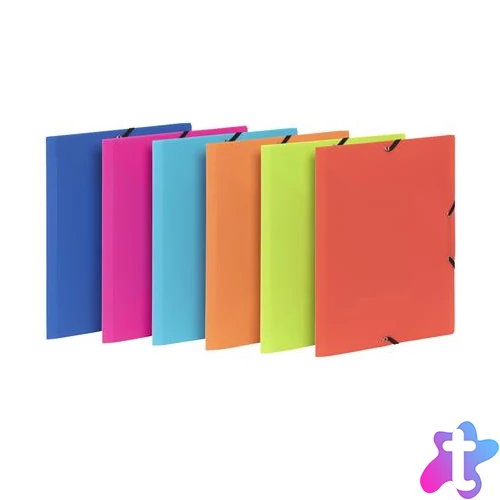 Gumis mappa, 15 mm, PP, A4, VIQUEL "Feel`easy", vegyes színek