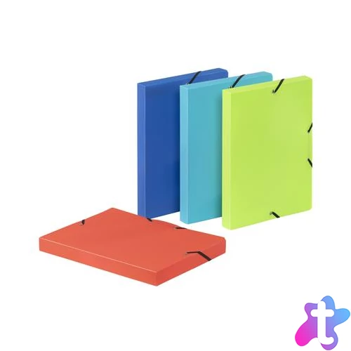 Gumis mappa, 30 mm, PP, A4, VIQUEL "Feel`easy", vegyes színek