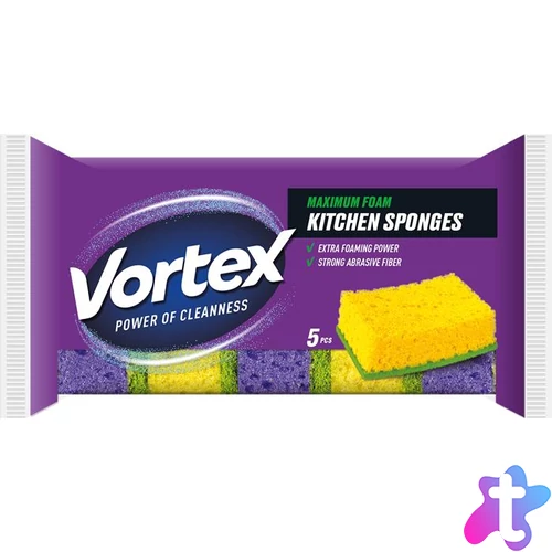 Mosogatószivacs, 5 db, VORTEX