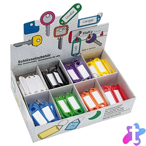 Kulcscímke display 200 db, S -akasztóval, WEDO, 8 különböző színben