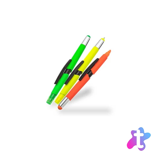 Multifunkciós golyóstoll, szövegkiemelő, érintő toll készlet, WEDO "3-in-1", neon színek