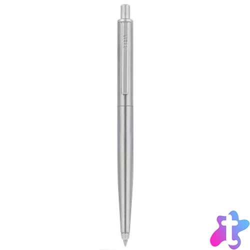 Golyóstoll, 0,24 mm, nyomógombos, ezüst színű klip, ezüst tolltest, ZEBRA "901", kék