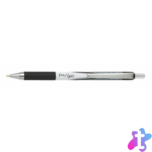 Golyóstoll, 0,34 mm, nyomógombos, ZEBRA "Z-Grip Flight", fekete