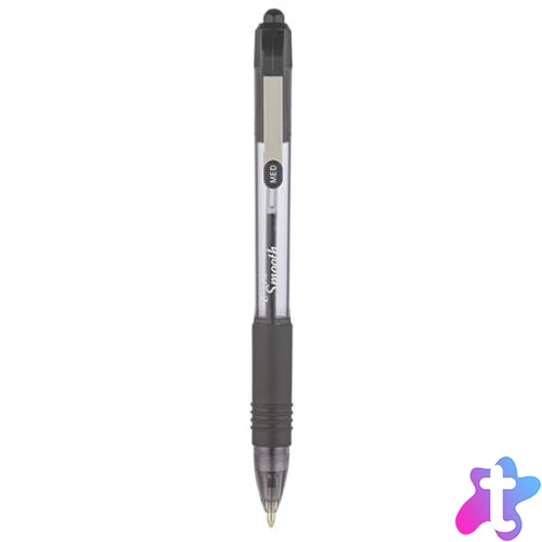 Golyóstoll, 0,27 mm, nyomógombos, ZEBRA "Z-Grip Smooth", fekete
