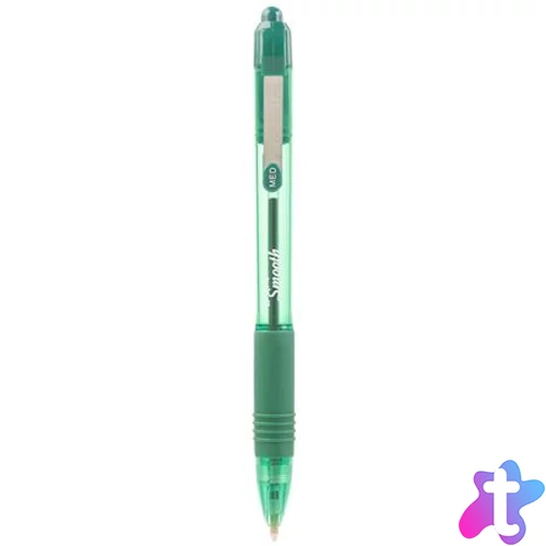 Golyóstoll, 0,27 mm, nyomógombos, ZEBRA "Z-Grip Smooth", zöld