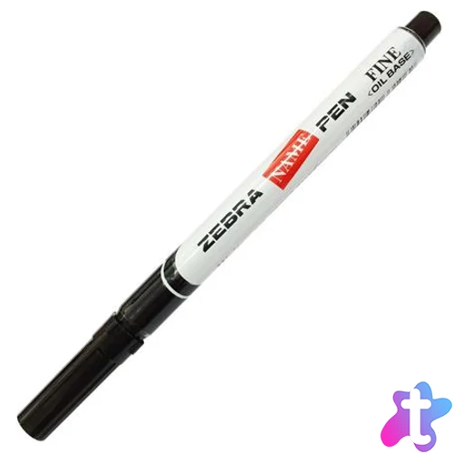 Alkoholos marker, 1,5 mm, kúpos, ZEBRA "Name Pen Fine", fekete