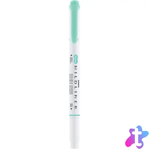 Szövegkiemelő, 1,0/3,5 mm, kétvégű, ZEBRA "Mildliner Fluorescent", türkiz