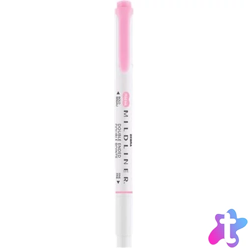 Szövegkiemelő, 1,0/3,5 mm, kétvégű, ZEBRA "Mildliner Fluorescent", rózsaszín