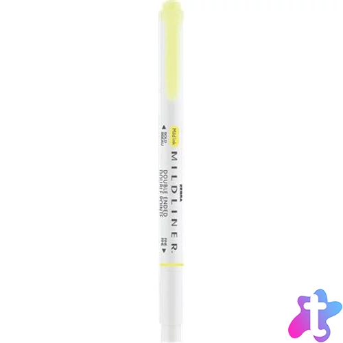Szövegkiemelő, 1,0/3,5 mm, kétvégű, ZEBRA "Mildliner Fluorescent", sárga