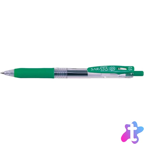 Zseléstoll, 0,33 mm, nyomógombos, ZEBRA "Sarasa Clip", zöld