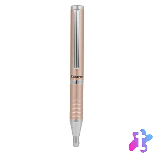 Golyóstoll, 0,24 mm, teleszkópos, rose gold színű tolltest, ZEBRA "SL-F1", kék