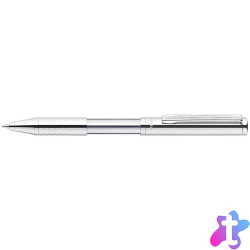 Golyóstoll, 0,24 mm, teleszkópos, ezüst színű tolltest, ZEBRA "SL-F1", kék