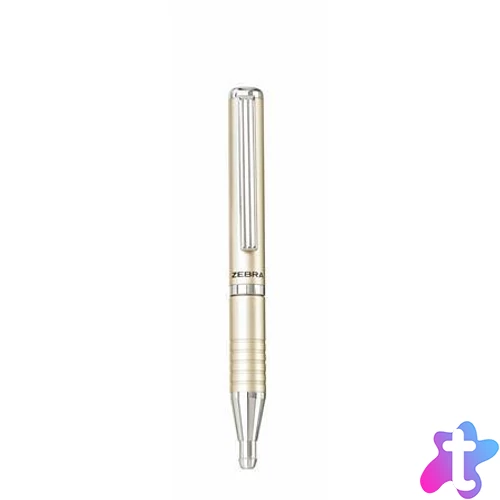 Golyóstoll, 0,24 mm, teleszkópos, pezsgő színű tolltest, ZEBRA "SL-F1", kék